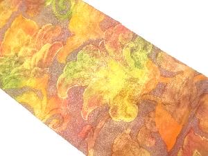 アンティーク 花唐草模様織り出し袋帯(着用可)